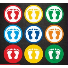 腳印地板貼紙定位標(biāo)識(shí)貼標(biāo)示定制